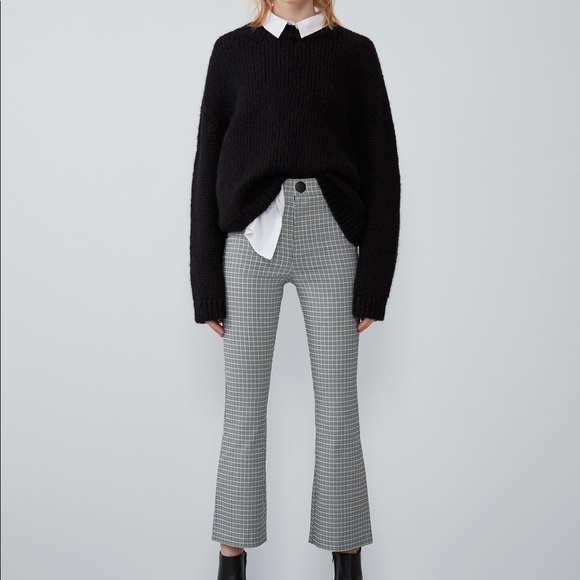 Zara Pants - Flared plaid pants